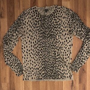 J. Crew Leopard Print Long Sleeve Top - Black and Tan